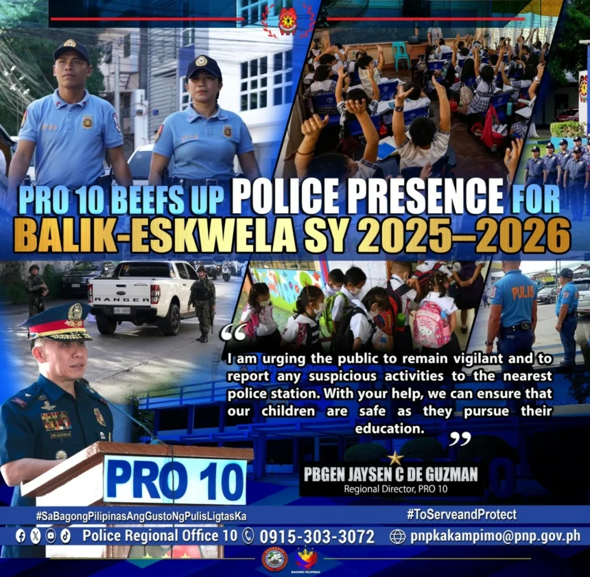 1,088 policemen tapped to secure school opening in Northern Mindanao