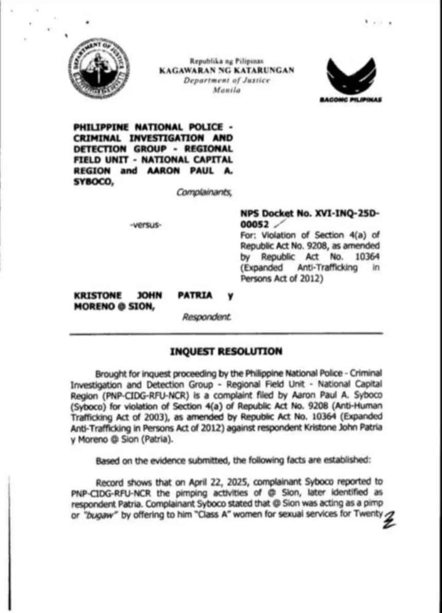 Businessman who accused Rep. Duterte of physical assault faces human trafficking raps