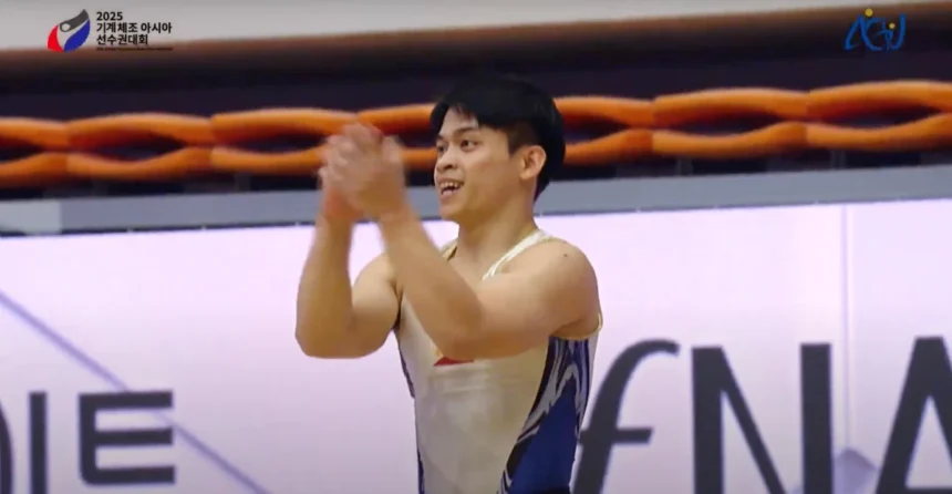 Carlos Yulo retains floor exercise gold in Asian championships