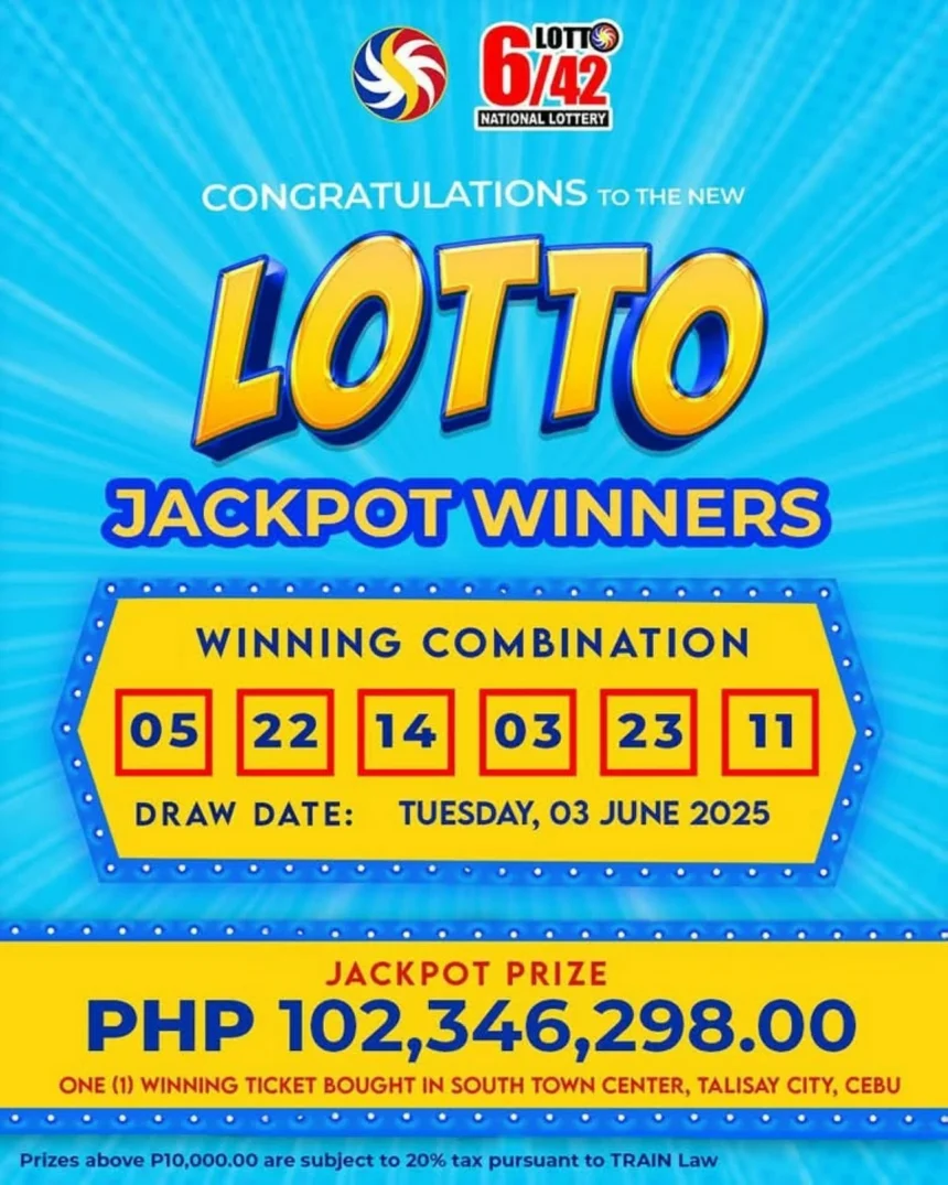 Cebu bettor bags P102-M Lotto 6/42 jackpot — PCSO