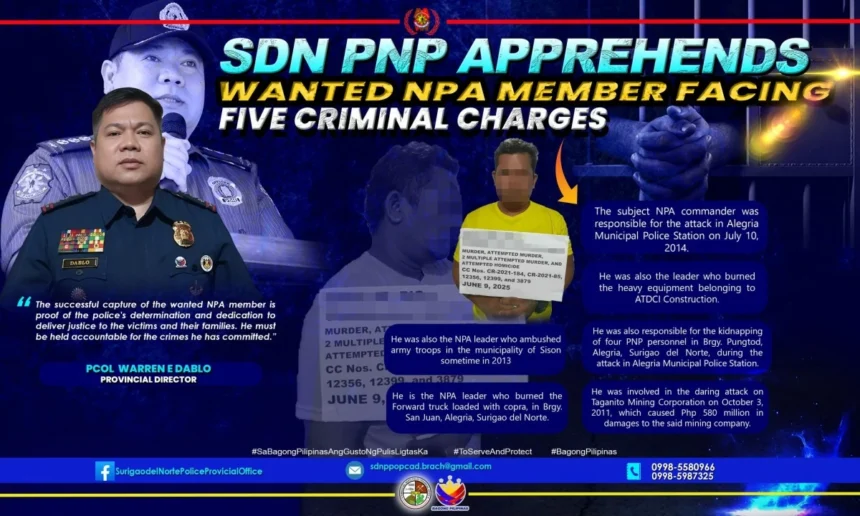 Ex-NPA commander nabbed in Surigao del Sur