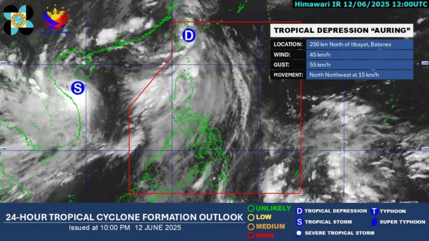 LPA develops into tropical depression ‘Auring’