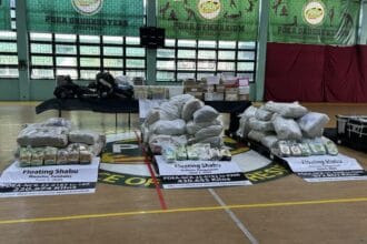 Marcos inspects confiscated shabu in PDEA headquarters