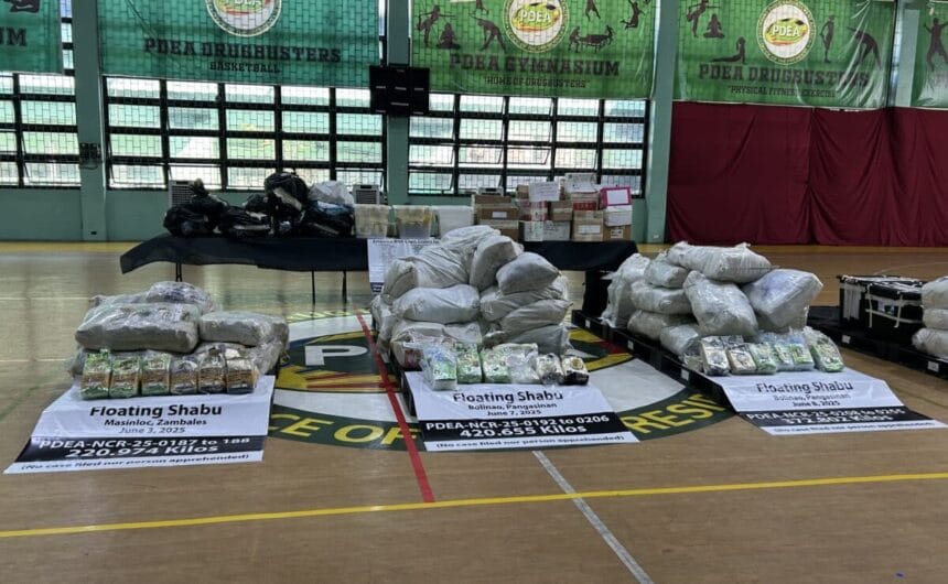 Marcos inspects confiscated shabu in PDEA headquarters