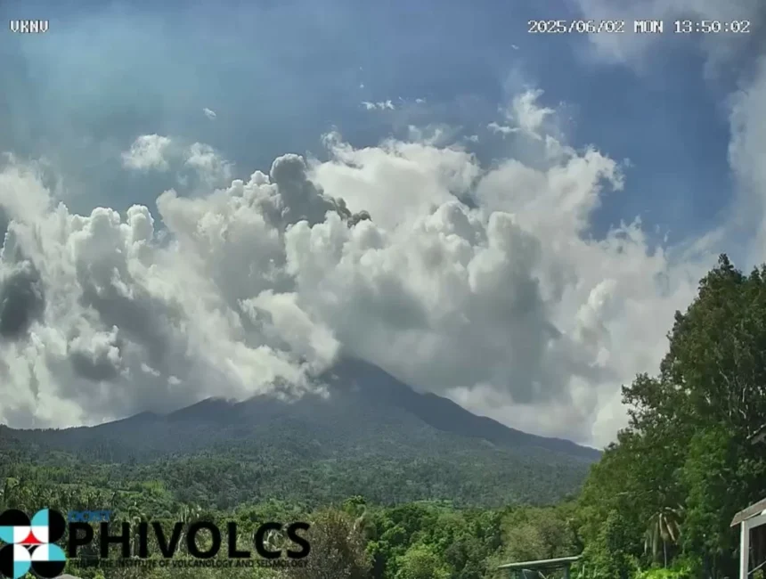 Phivolcs observes 1.2-kilometer ash plume at Kanlaon Volcano summit