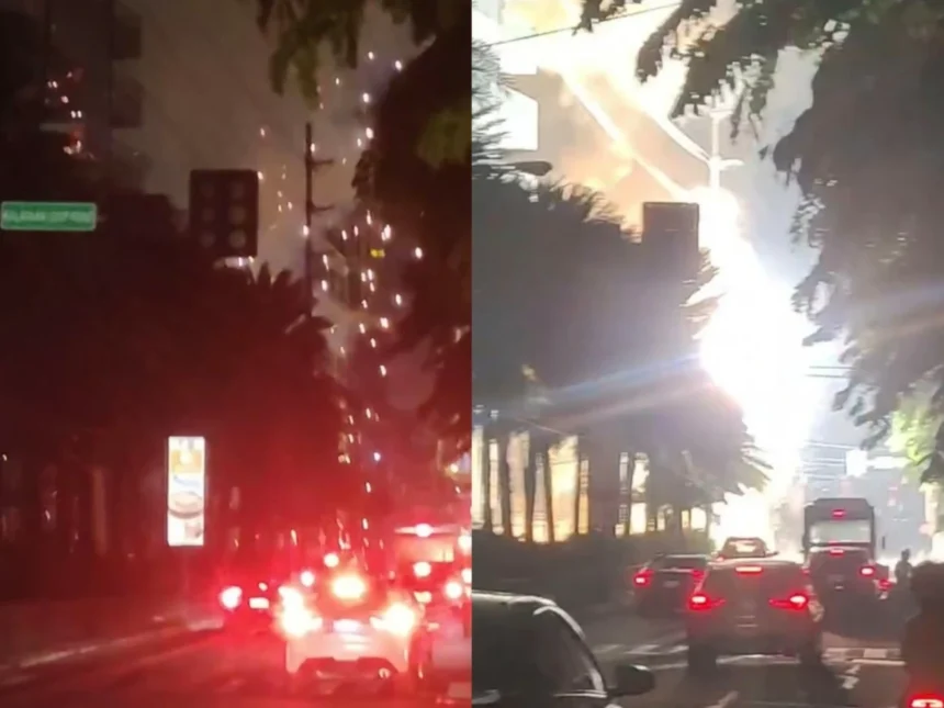 Plastic trash sparks electrical fire on Makati post, causes power outage