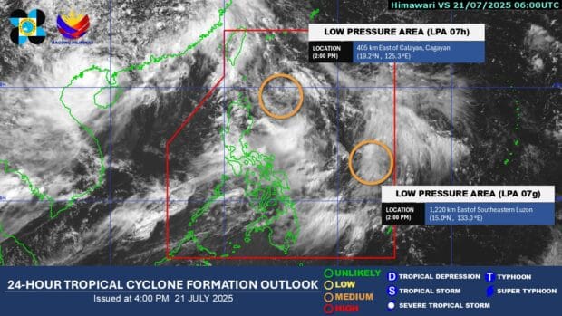 2 LPAs inside PAR may become tropical depression