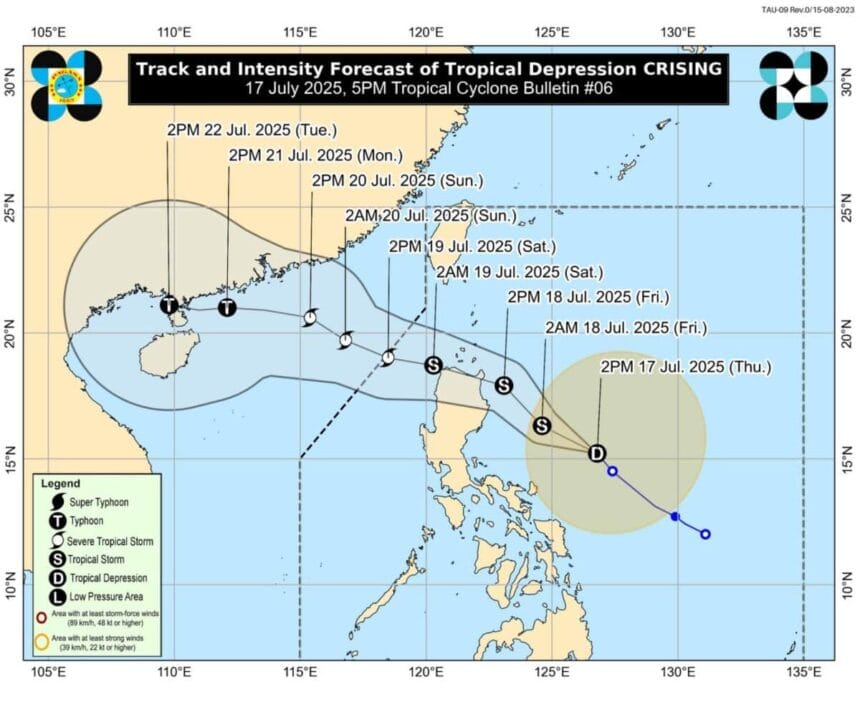 Crising could make landfall in Cagayan Friday night