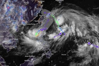 Emong intensifies into a typhoon
