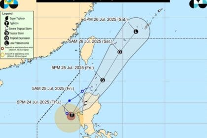 Emong keeps strength, moves slowly over Pangasinan coast