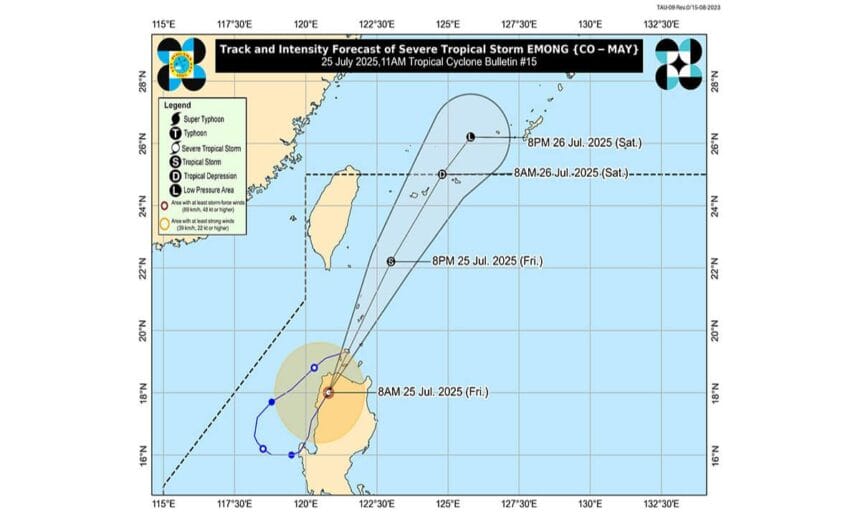 Emong weakens into a tropical storm -- Pagasa
