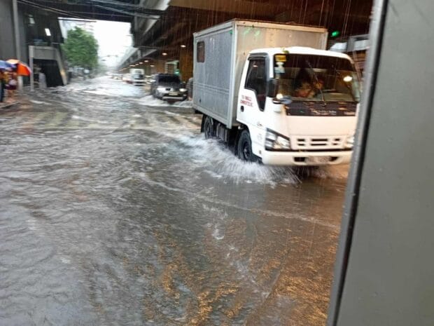 Flooded roads in Metro Manila on July 21 (Monday)