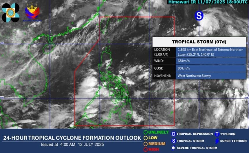 LPA outside PAR now a tropical storm, but won’t affect PH