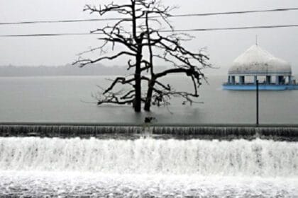 La Mesa Dam nears spilling level on Monday morning (July 21)