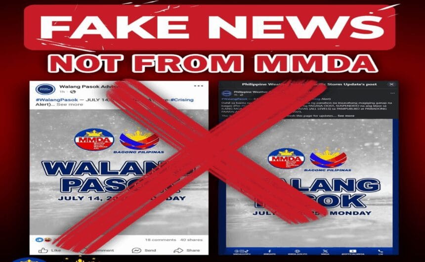 MMDA slams July 14 class suspension posts as 'fake'