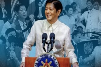 Marcos arrives at Batasang Pambansa Complex for 4th Sona