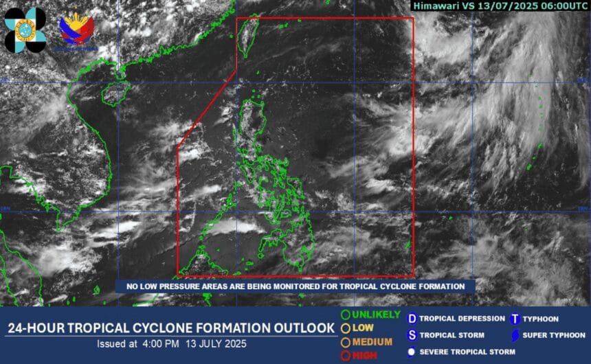 No LPAs monitored for tropical cyclone formation -- Pagasa