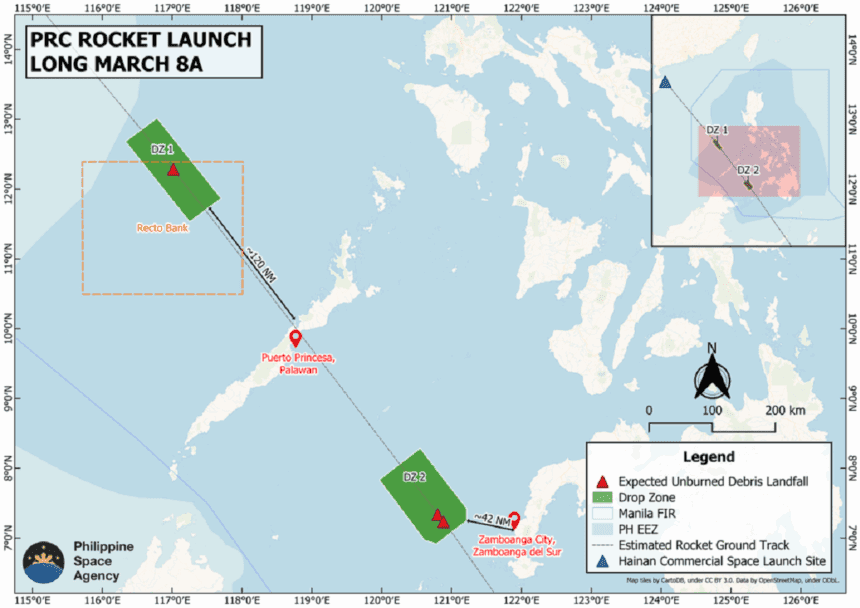 Palawan, Zamboanga folks warned of Chinese rocket debris