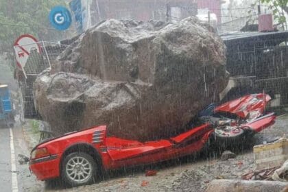 Pet dog killed as boulder crushes house, car in Baguio