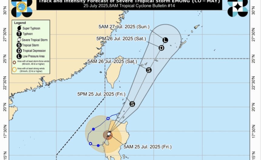 STS Emong continues to weaken, about to exit Luzon landmass
