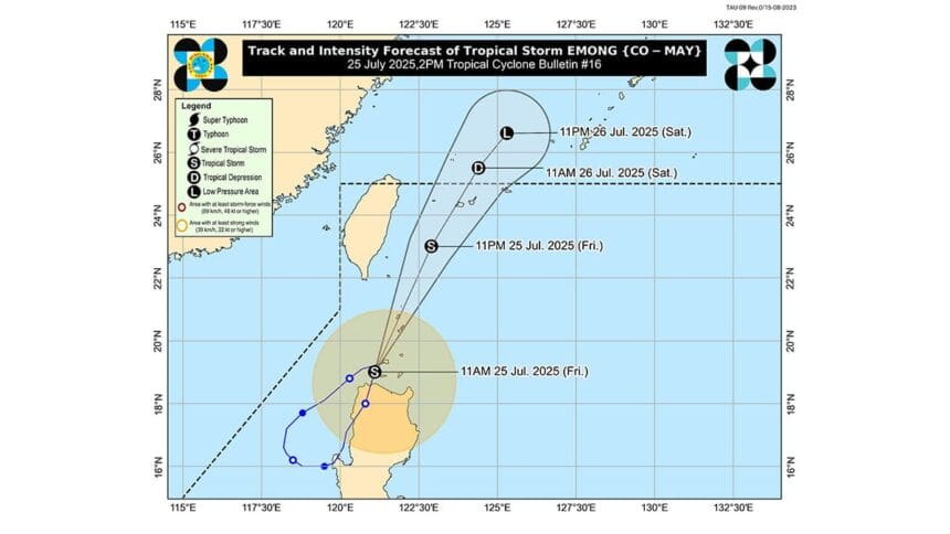 Storm Emong weakens, weekend 'habagat' rains still expected