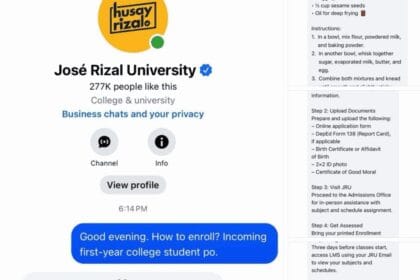Student seeks enrollment steps, JRU gives him a snack recipe