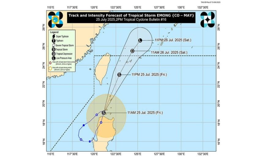 TS Emong moves closer to Batanes; Signal No. 2 still up