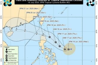 Tropical Depression Crising maintains strength