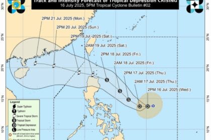 Tropical Depression Crising maintains strength