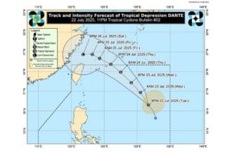 Tropical Depression Dante intensifies as it moves toward Taiwan