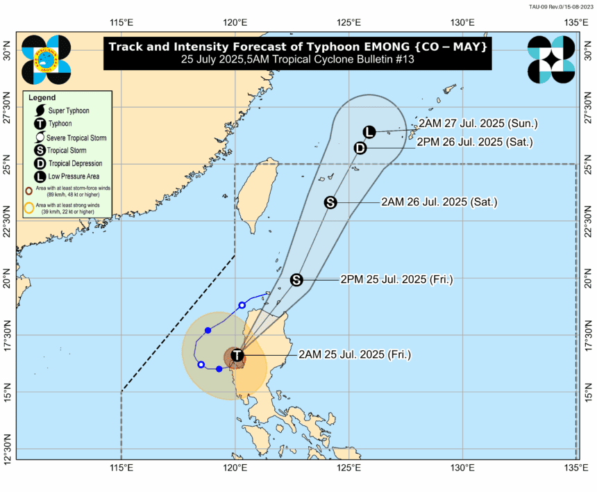 Typhoon Emong Signal No. 4 in parts of Ilocos Sur, La Union