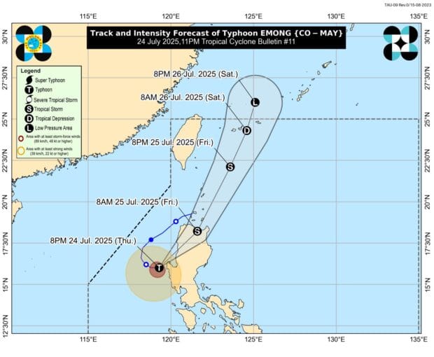 Typhoon Emong makes landfall in Pangasinan