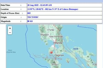 4.8-magnitude earthquake strikes Batangas; felt as far as MM