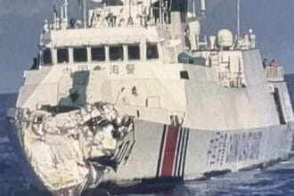 Chinese ships’ damage after collision ‘karma’