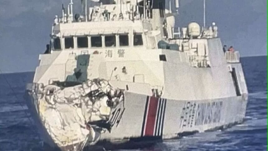 Chinese ships’ damage after collision ‘karma’