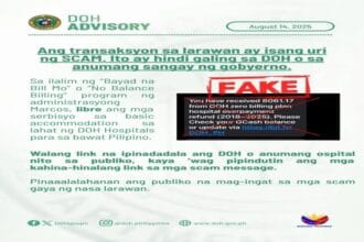 DOH warns public against fake texts with link to 'zero-billing' policy