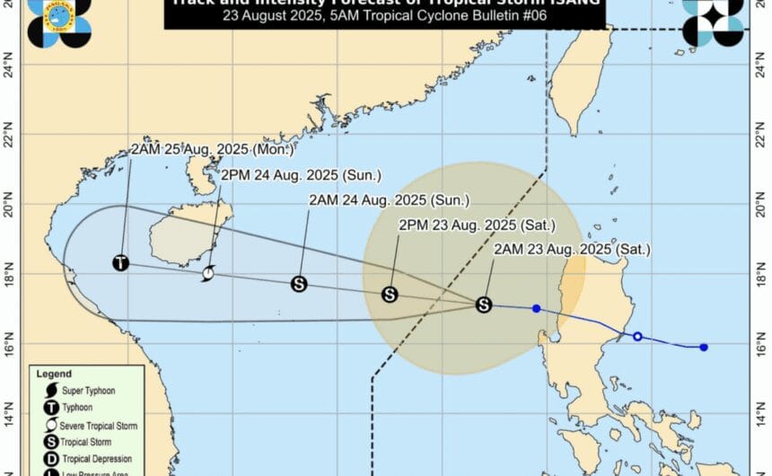 Isang develops into a tropical storm before leaving PAR Saturday