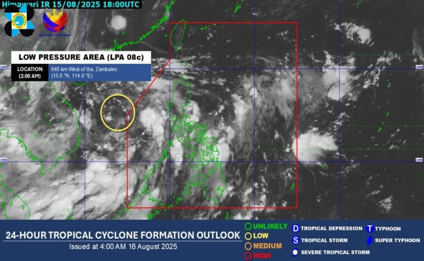 LPA forms west of PH, not seen to enter PAR