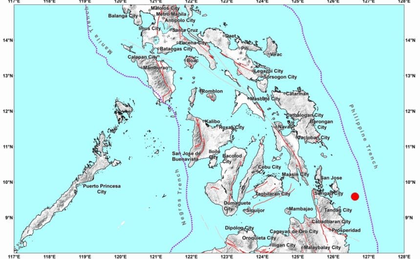 4.8-magnitude quake hits waters off Surigao; aftershocks expected