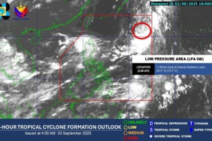 LPA within PAR has ‘high’ chance of becoming tropical depression